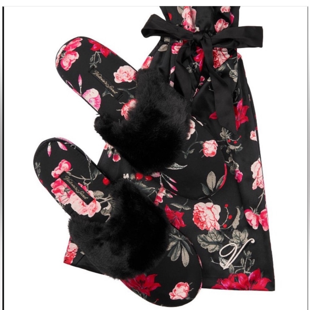 Victoria’s Secret faux satin slippers
